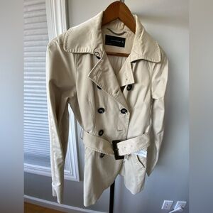 Vintage Zara Beige Double-Breasted Trench Coat